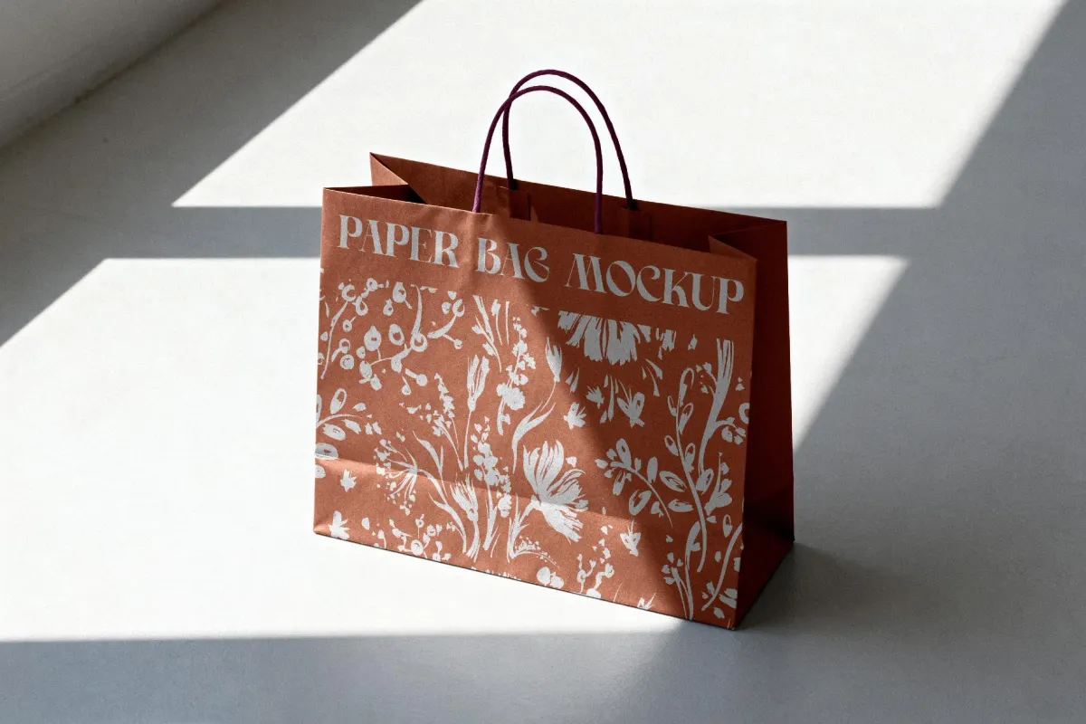 Paper Bag Mockup in Sunlight