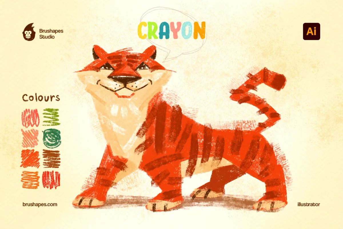 Joyful Crayon Illustrator Brushes