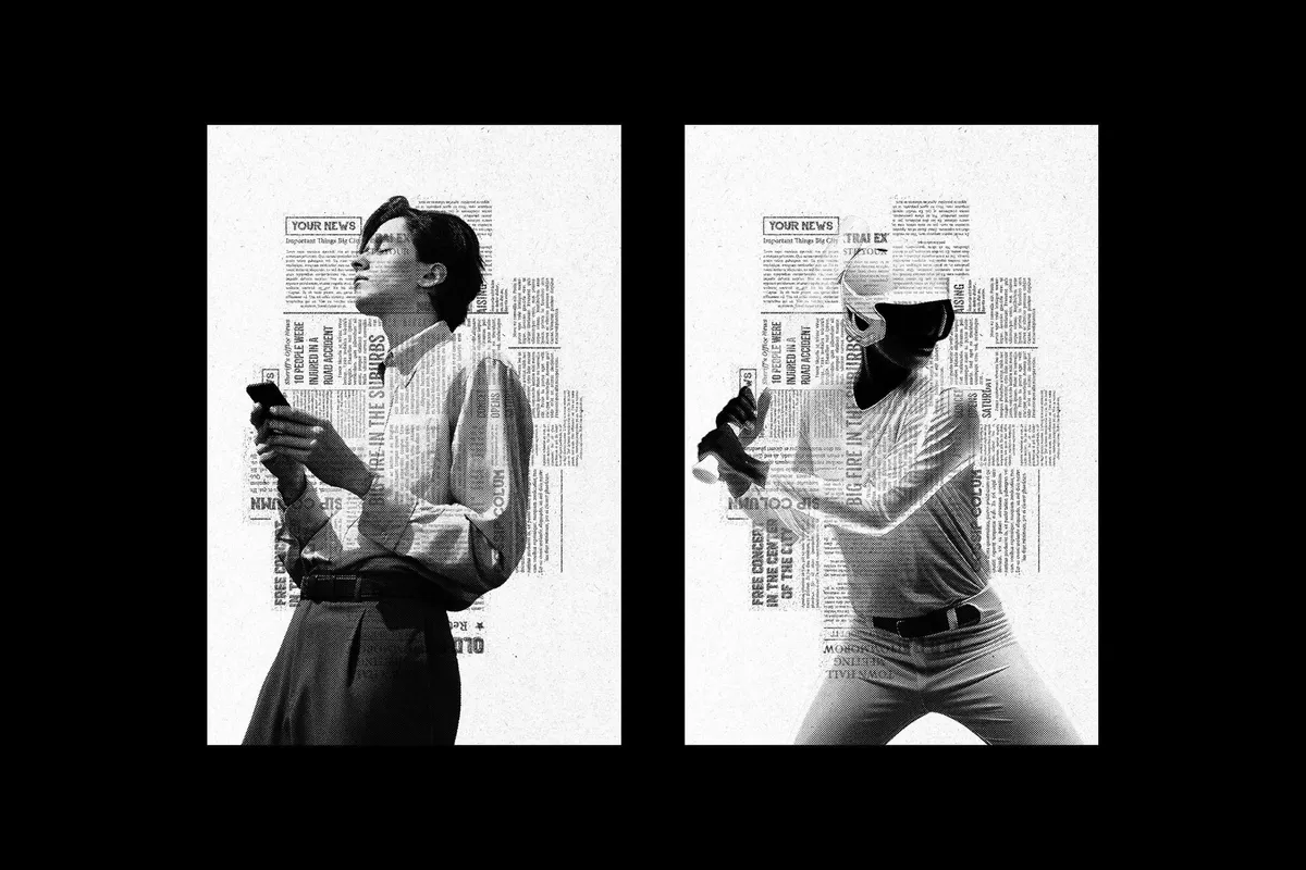 Newspaper Collage Effect
