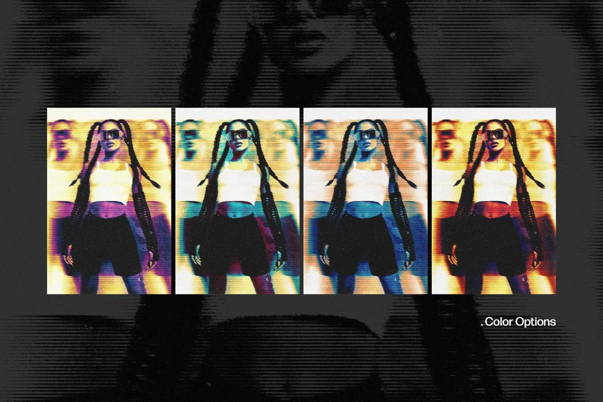 CRT Split Glitch Photo Effect