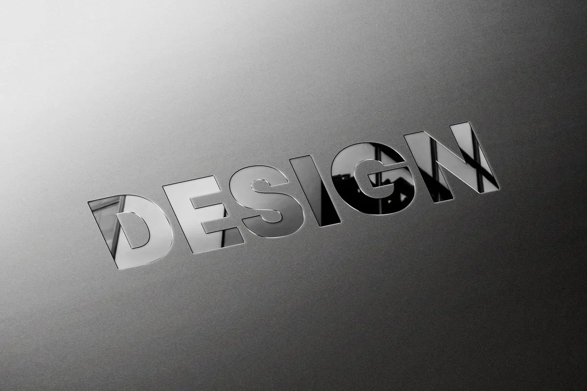 Debossed Glass & Metal Mockup
