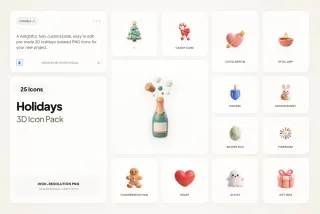 3D Holiday Icons