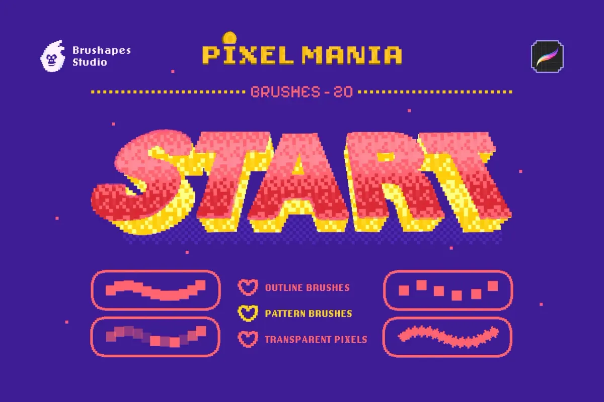 Pixel Mania Procreate Brushes