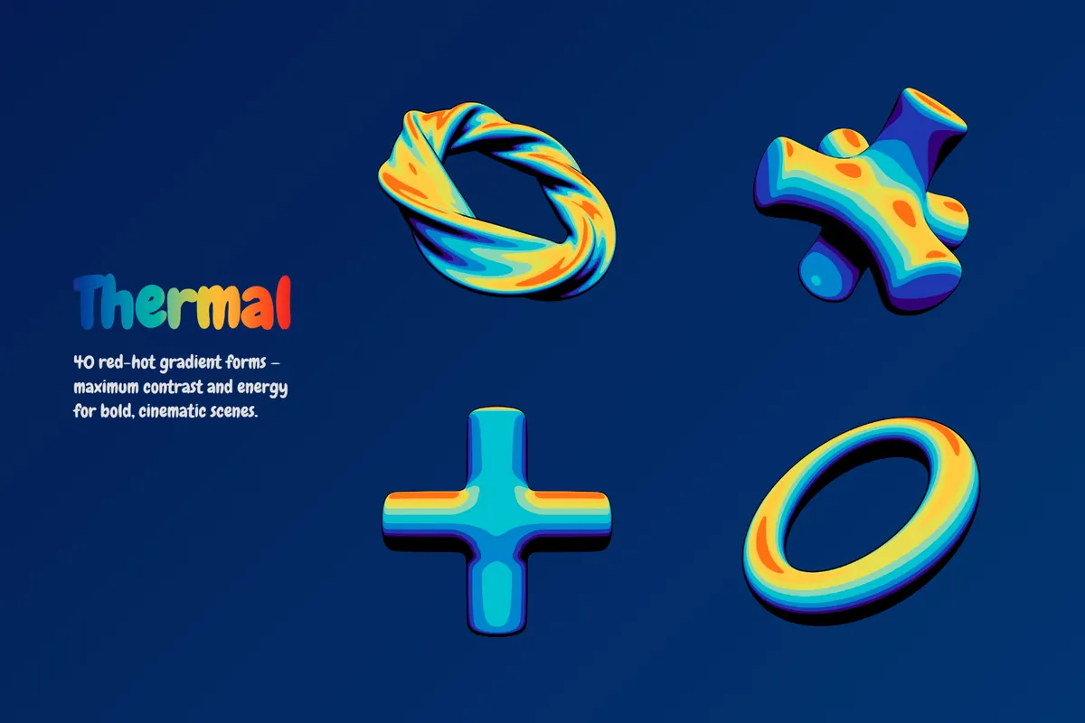 Toonforms - 120 Cel-shaded 3D Shapes
