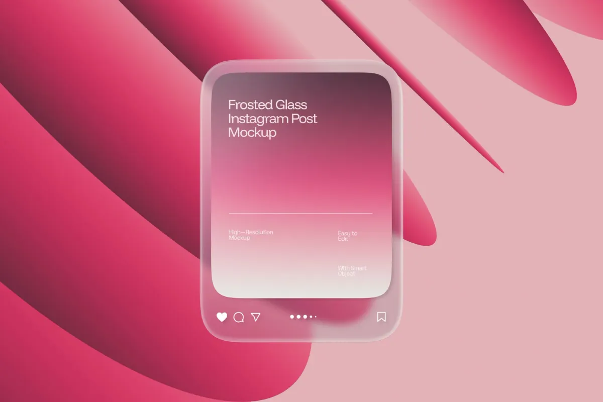 Frosted Glass Instagram Post Mockup