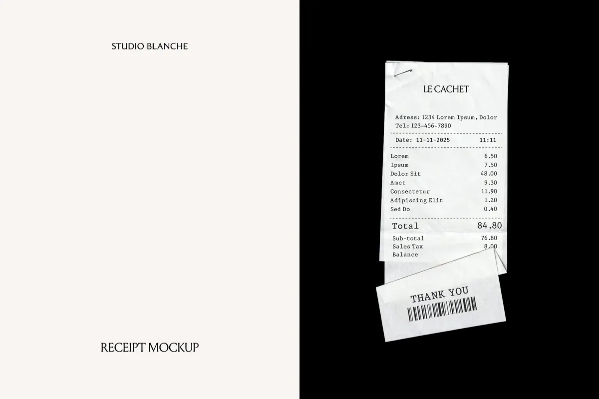 Cash Receipt Mockup