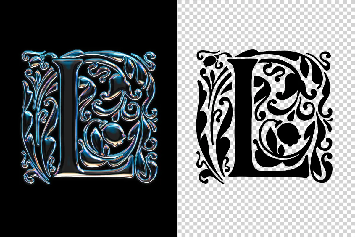 Gothic Glass Chrome Text Effect