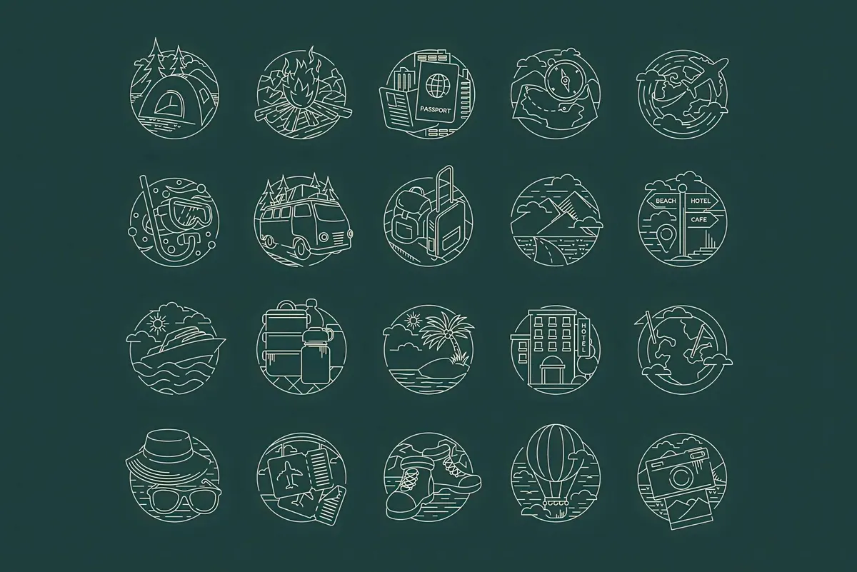 Outdoor Travel Vector Graphic Collection