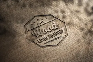Woodcut Logo Mockup
