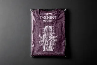 T-Shirt in Plastic Bag Mockup
