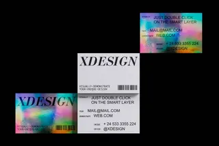 Holographic Business Cards Mockup