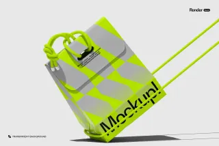 Tilted Shopping Bag Mockup