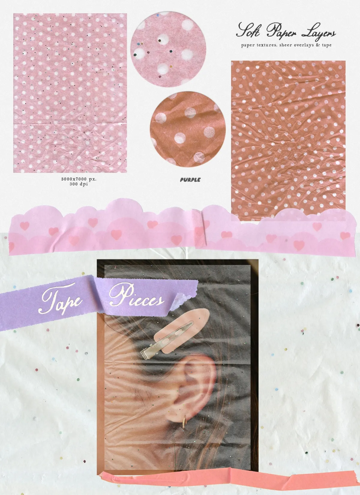 Soft Paper Layers: Textures & Tape
