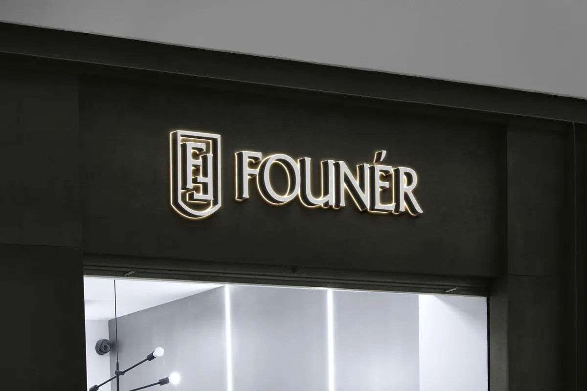Storefront Sign Logo Mockup