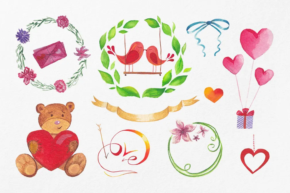 Valentine's Watercolor Pack