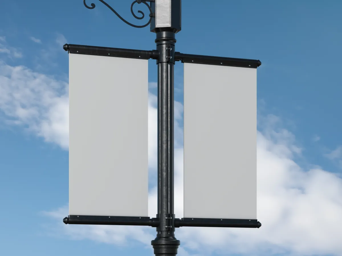 Event Pole Banner Double Mockup