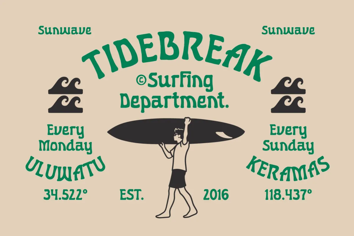 Sunwave - Vintage Surf Display Font