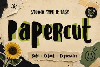 ST Papercut - Playful Handmade Font