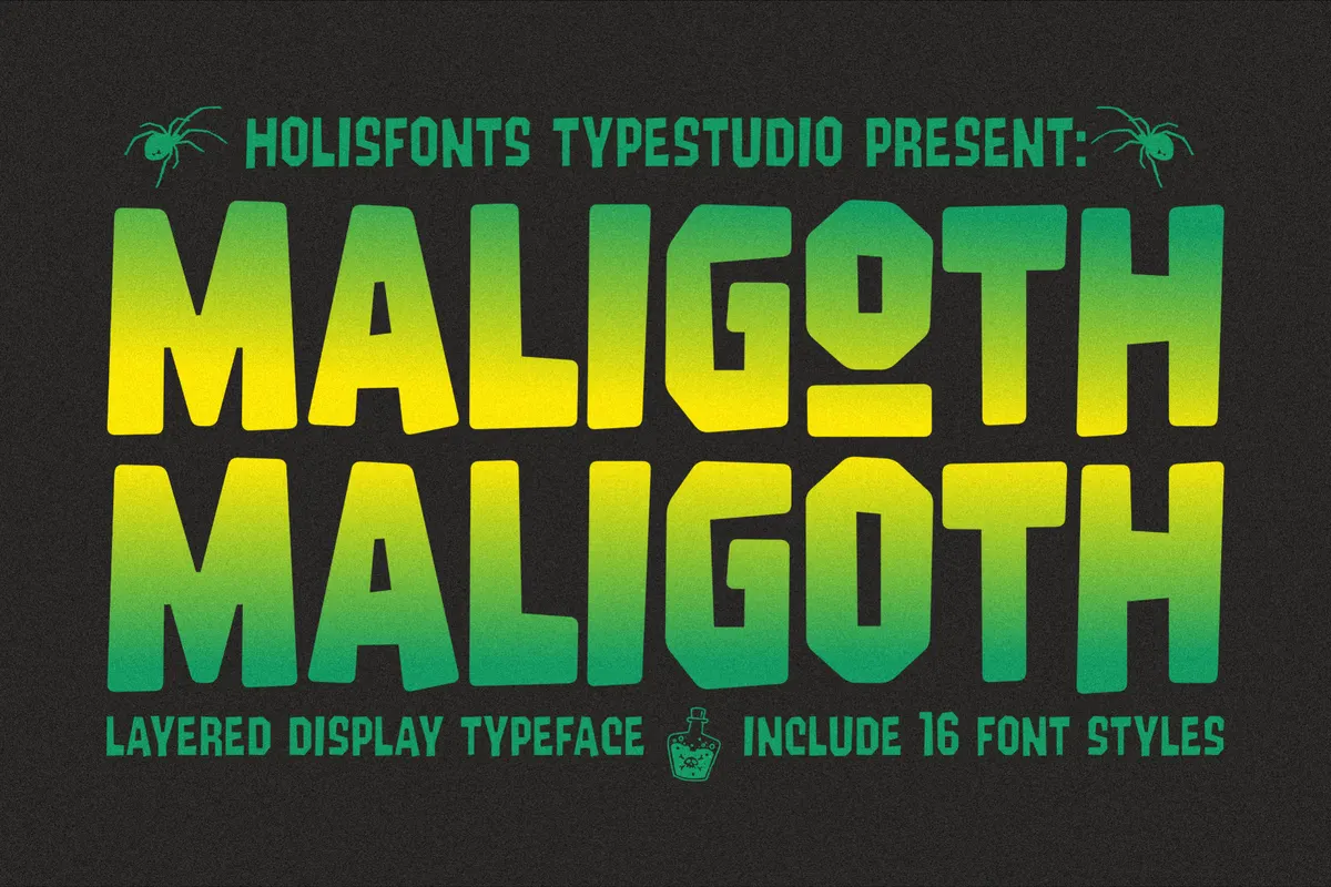 Maligoth - Layered Halloween Display Font Family