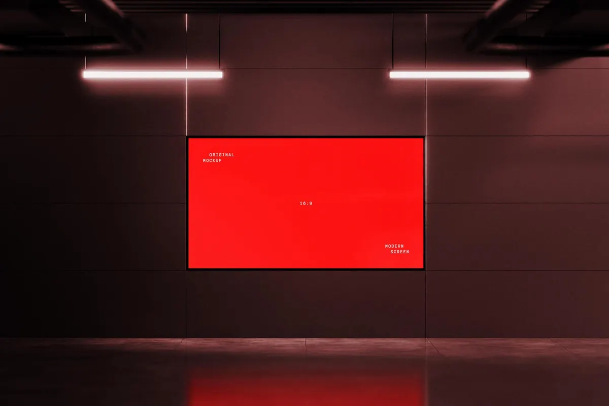Modern 2:1 LED Screen Mockup