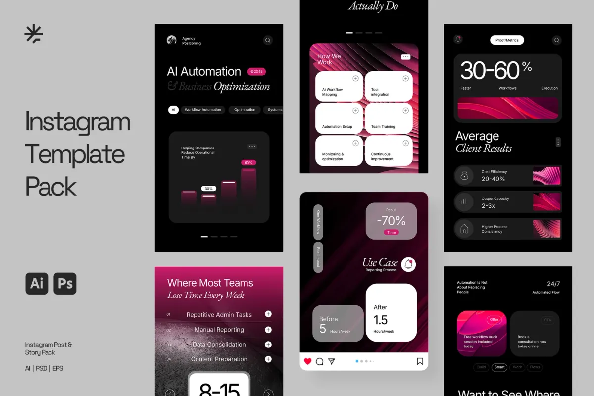 AI Services Instagram Template Pack for Adobe