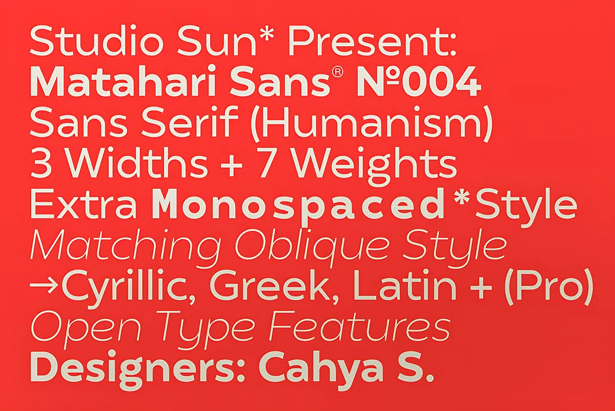 Matahari Sans Font Family