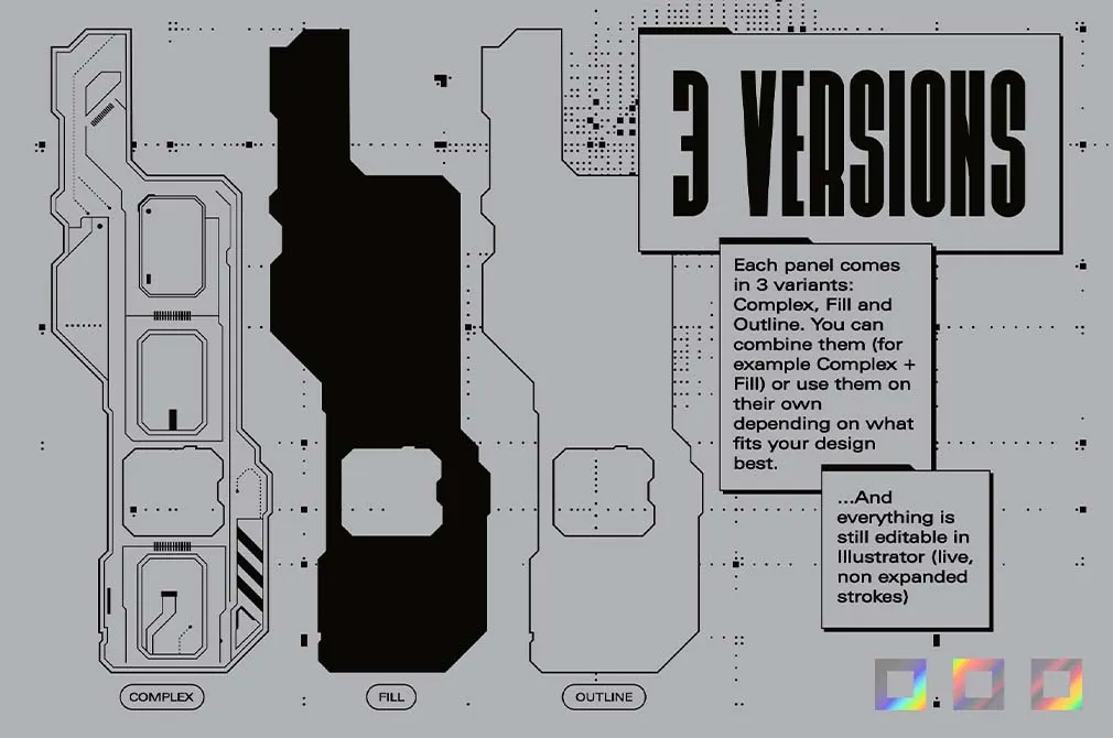 Sci-Fi Panels Vector Elements