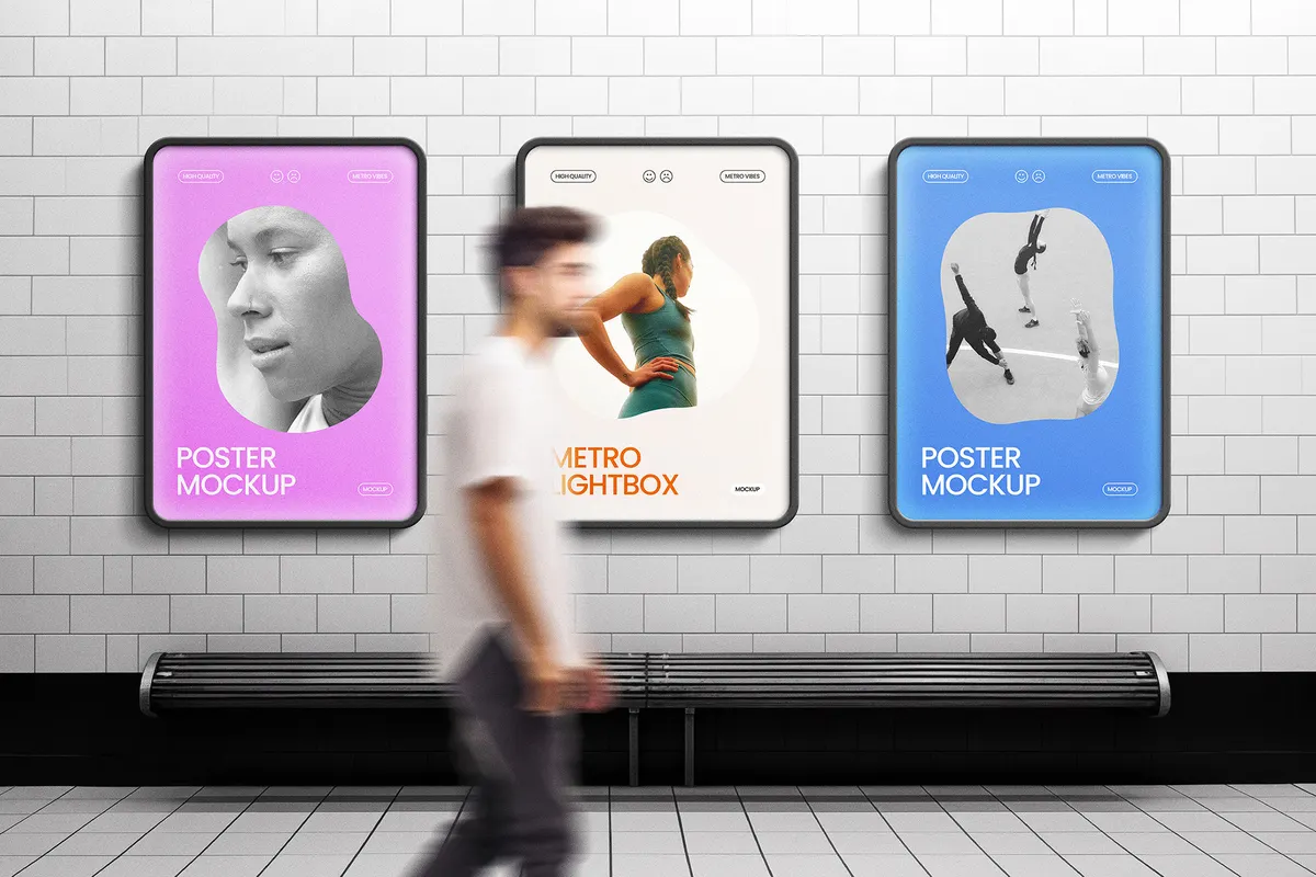 Subway Lightbox Poster Mockup Generator