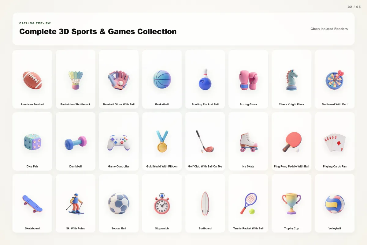 3D Sports & Games Icons