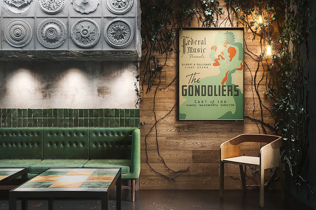 Retro Interior Poster Mockups