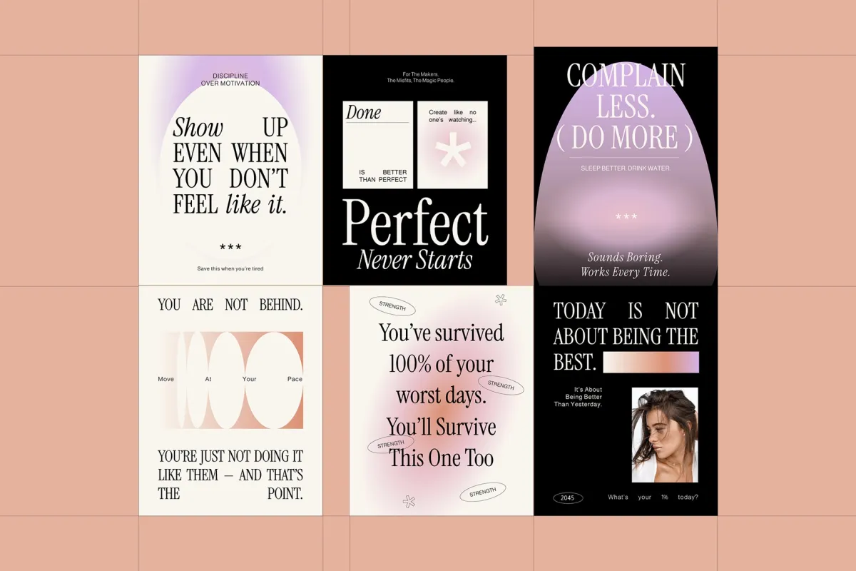 Motivational Quotes Instagram Pack Canva Template