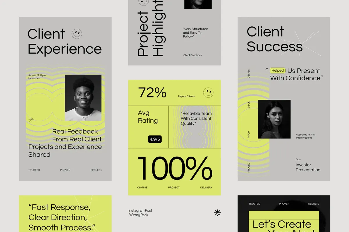 Client Testimonial Instagram Pack - Adobe Template