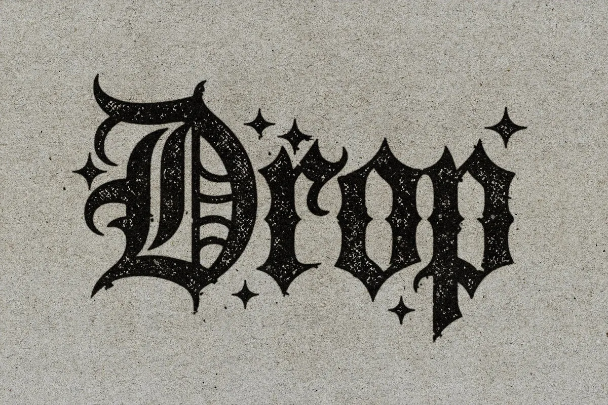Colored Stamp Bleed Text Effect