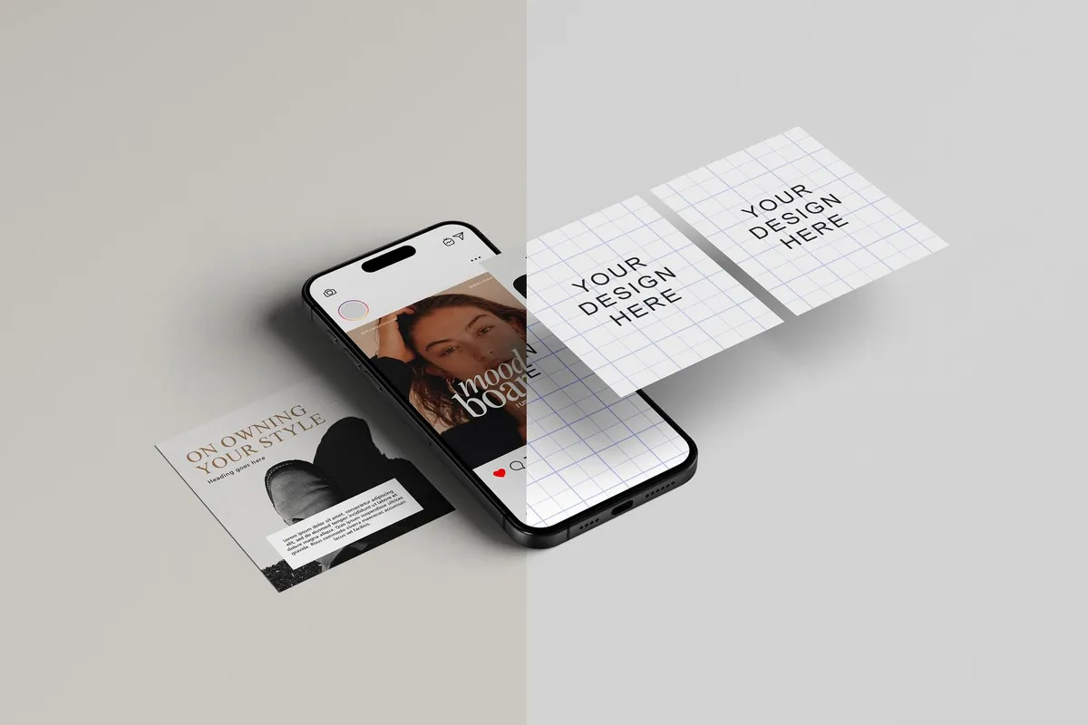 iPhone Screen & Instagram Post Mockups