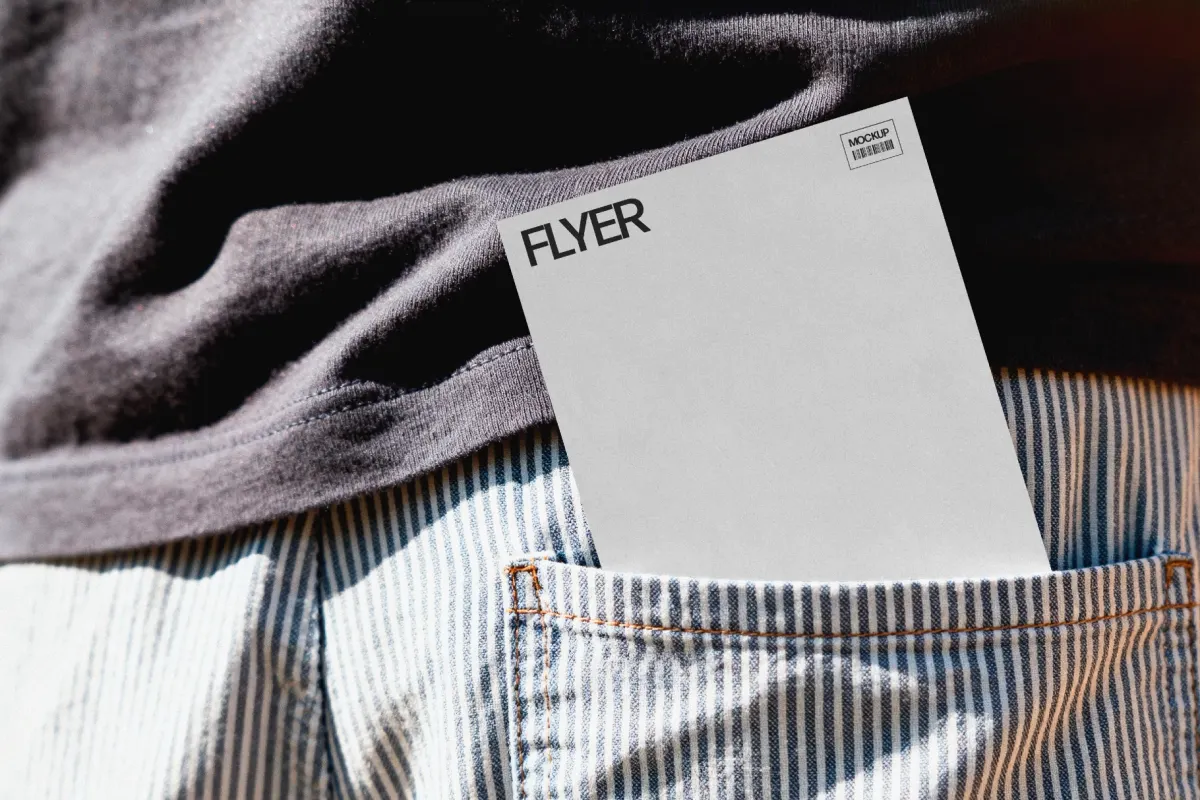 Flyer Mockup in Denim Pocket