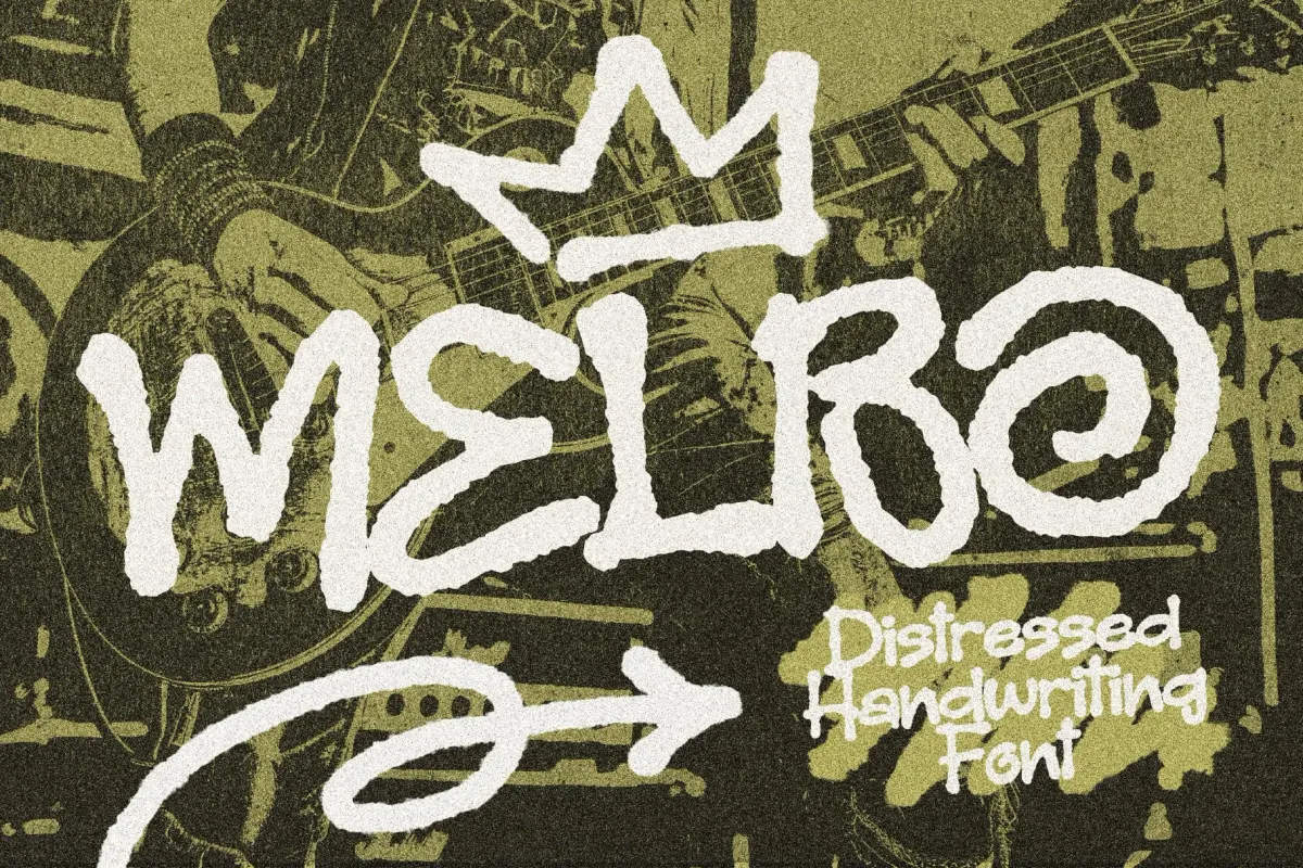 Melbo – Distressed Handwriting Font