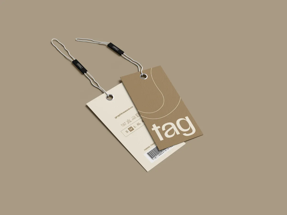 Isometric Clothing Tag Mockup