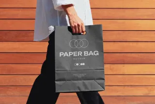 Paper Bag Mockup with Die-Cut Handle