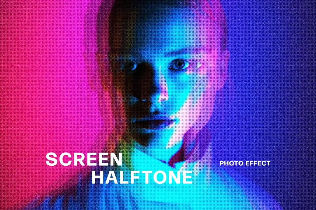 Screen Halftone Photo Effect