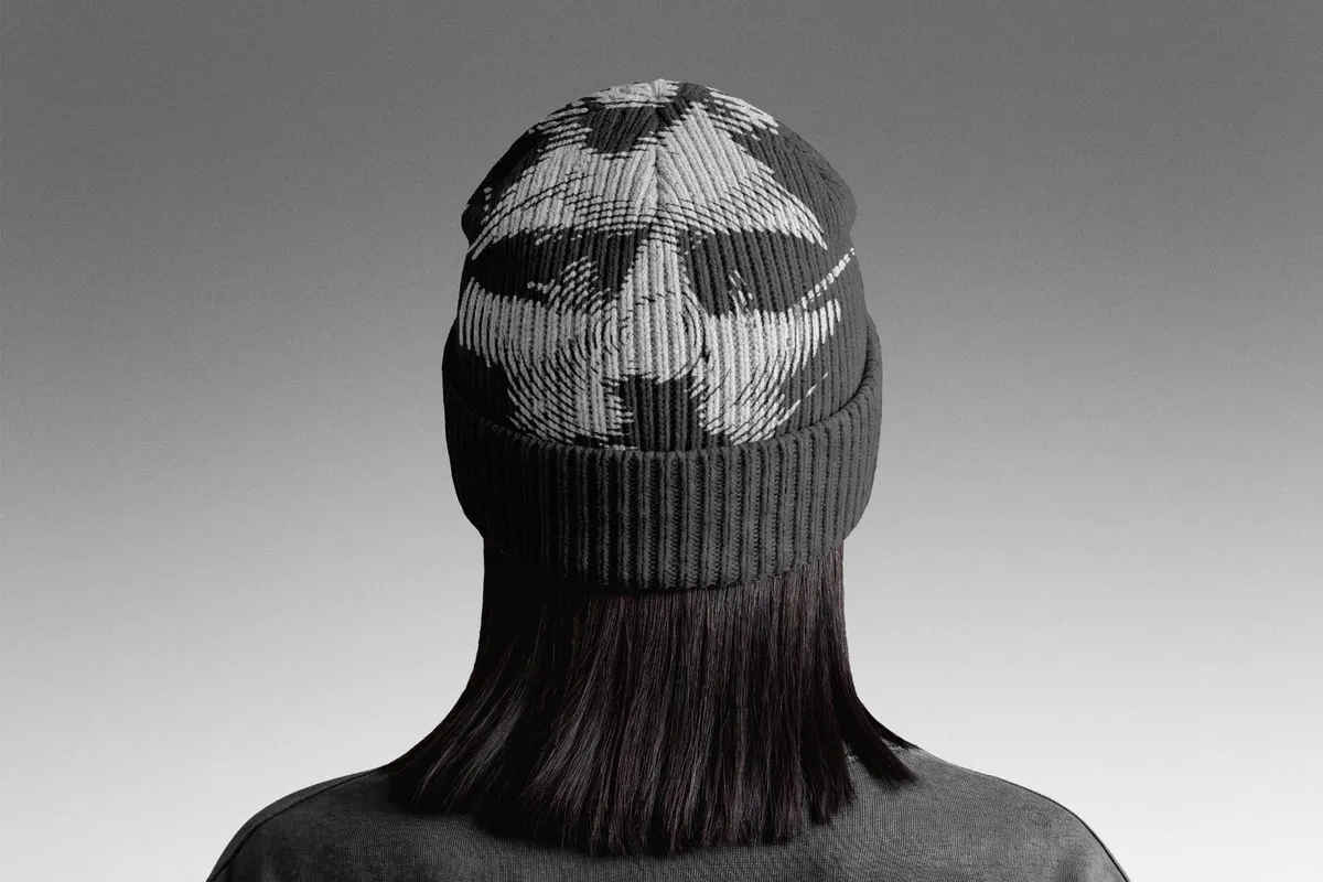 Ribbed Knit Beanie Mockup - Back View