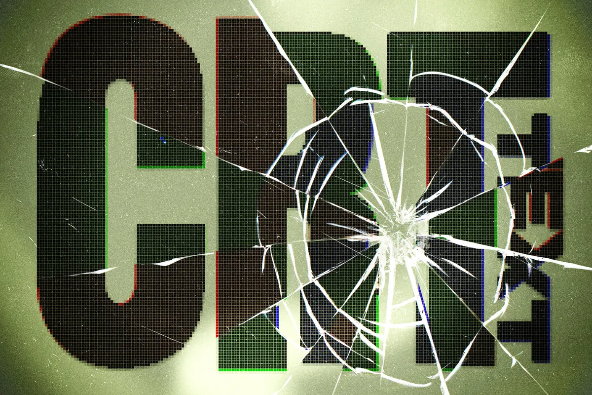 Broken CRT Screen Text Effect