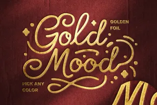 Gold Stamped Foil Text Effect