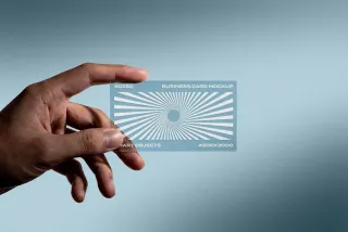 90x50 Transparent Acrylic Business Card Mockup