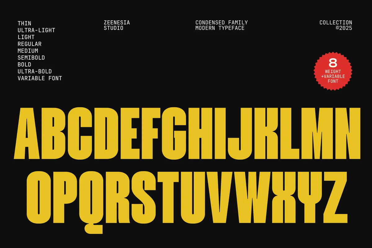 Mavine - Tall Condensed Sans Font Family