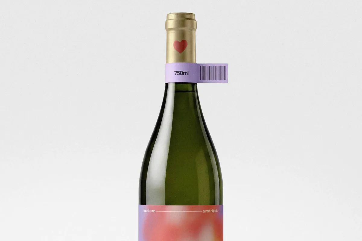 Glass Wine Bottle Mockup