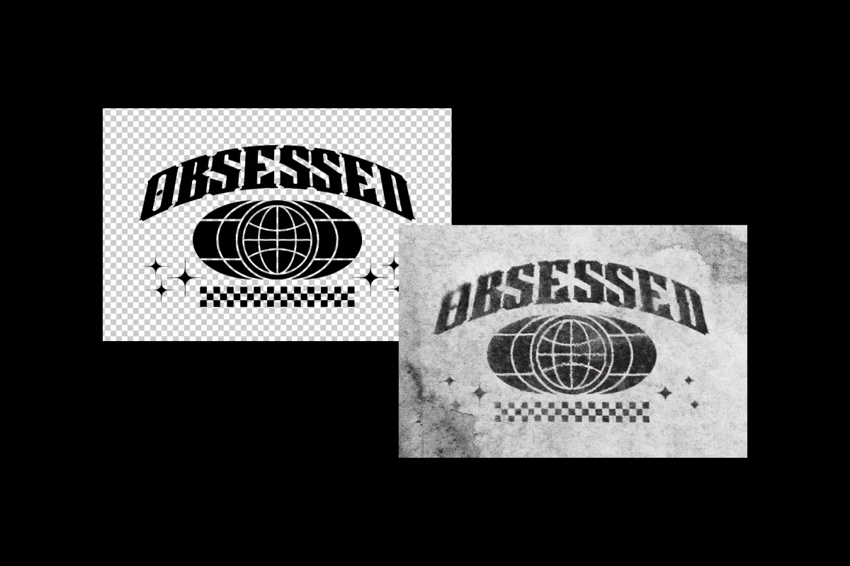 Worn Print Text & Logo Effect
