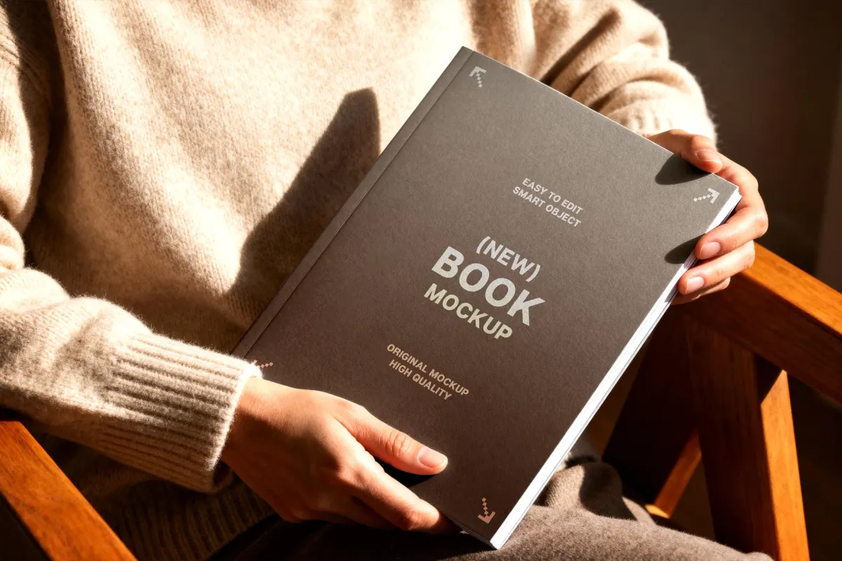 Book in Hands Mockup