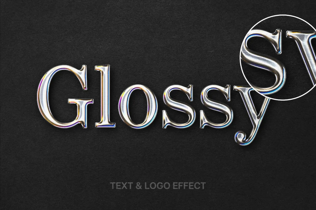 Glossy Chrome Text Effect