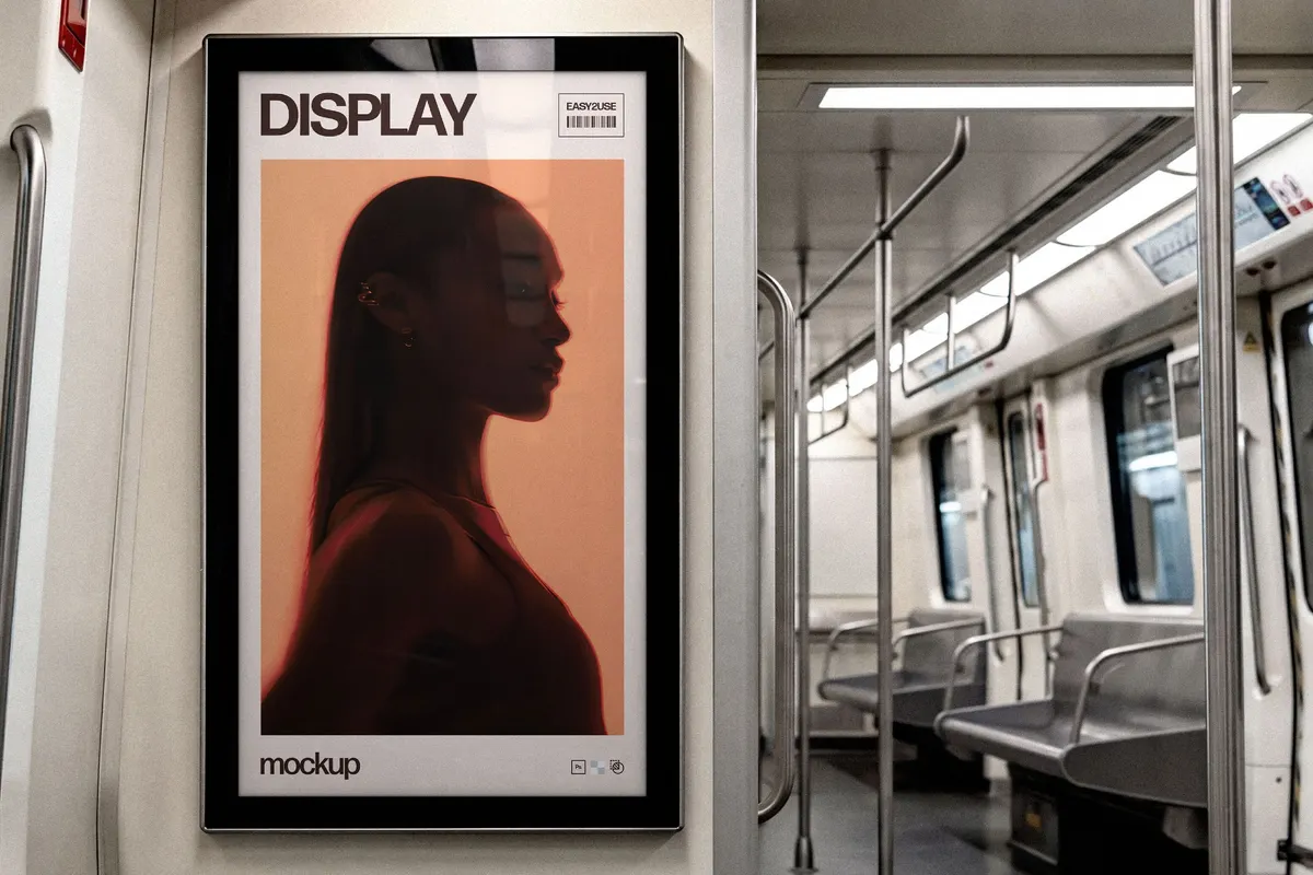 Train Advertising Display Mockup