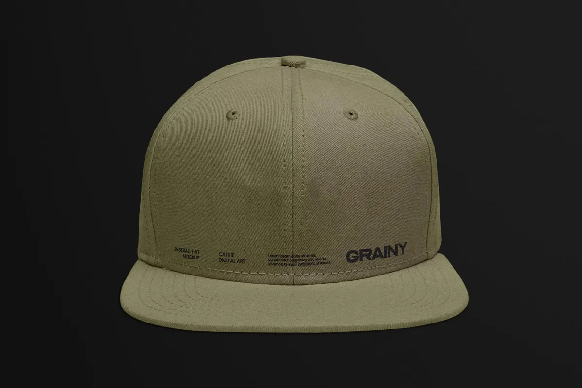 Front View Snapback Cap Mockup